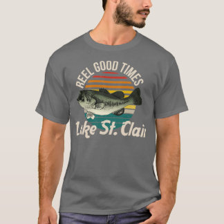 Het St Clair Reel Good Times Lakes Fisherman Vint T-shirt