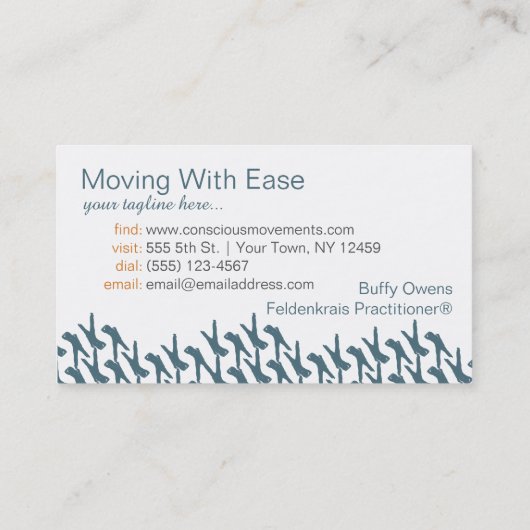 Het staan op Herhalende Visitekaartjes (Achterkant)