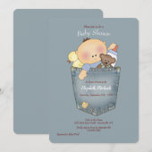 Het staat in de Pocket Baby shower Invitation Kaart (Voorkant / Achterkant)