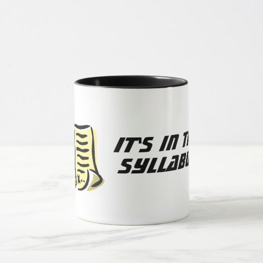 Het staat in de syllabus. mok (Midden)