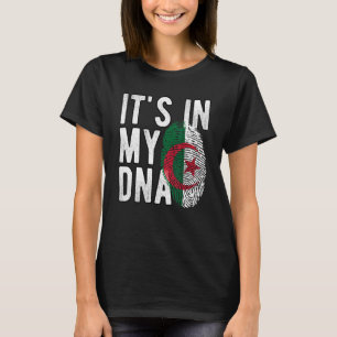 Het staat in mijn DNA Algerije vlag Fingerprint T-shirt
