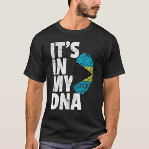Het staat in mijn DNA Bahamas vlag Mannen vrouwen  T-shirt