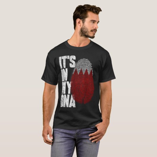 Het staat in mijn DNA Bahreinse trotse vlag T-shirt (Voorkant volledig)