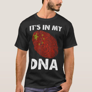 Het staat in mijn DNA China kaart Vingerafdruk Chi T-shirt