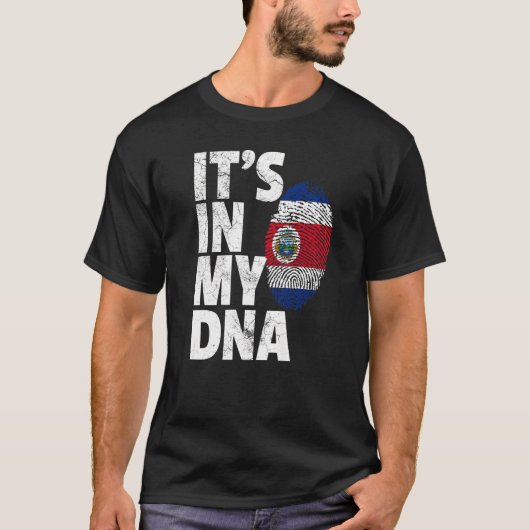 Het staat in mijn DNA Costa Rica vlag land souveni T-shirt (Voorkant)