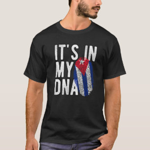 Het staat in mijn DNA Cuba vlag Fingerprint T-shirt