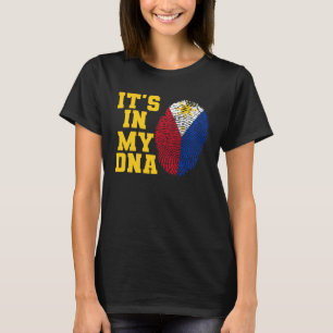 Het staat in mijn DNA Filippijnse vlag gesneden Fi T-shirt