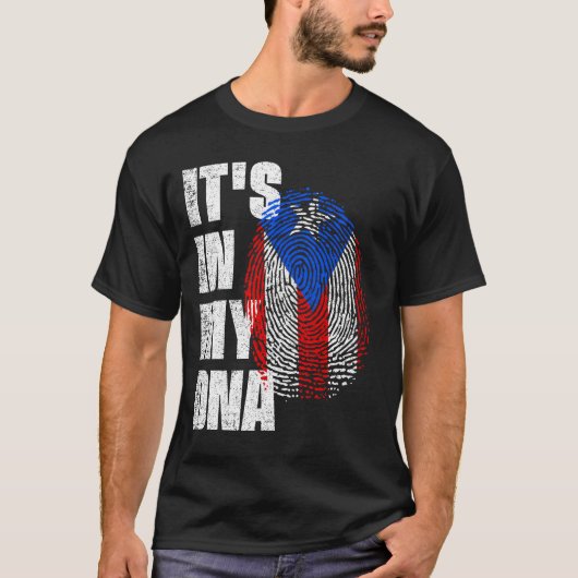 HET STAAT IN MIJN DNA-Flag Puerto Rico T-shirt (Voorkant)