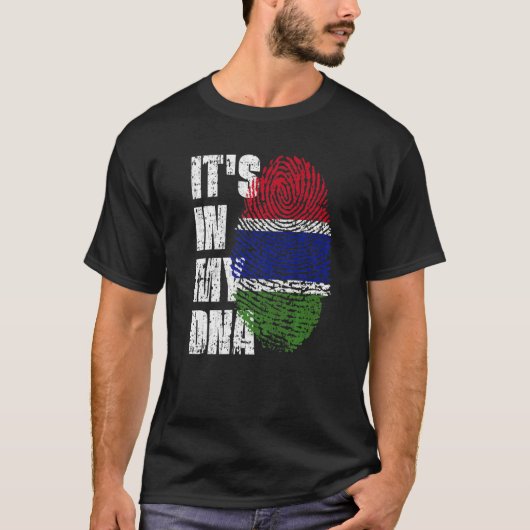 Het staat in mijn DNA Gambia vlag Gambiaans T-shirt (Voorkant)