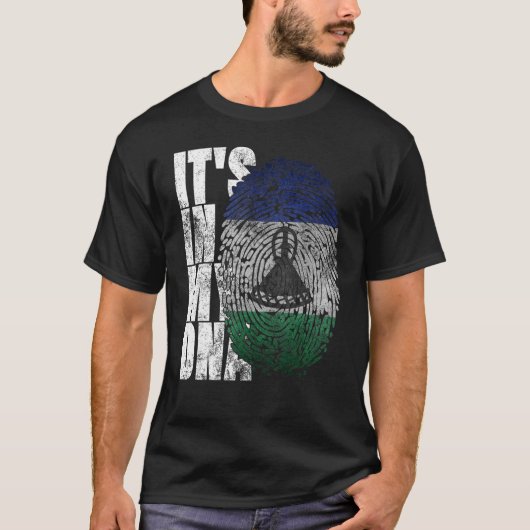 Het staat in mijn DNA Lesotho-grafische kaart voor T-shirt (Voorkant)