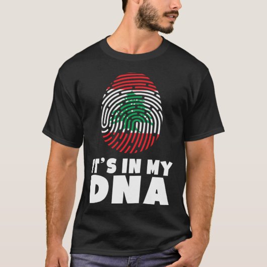 Het staat in mijn DNA Libanon vlag Trots Libanees T-shirt (Voorkant)
