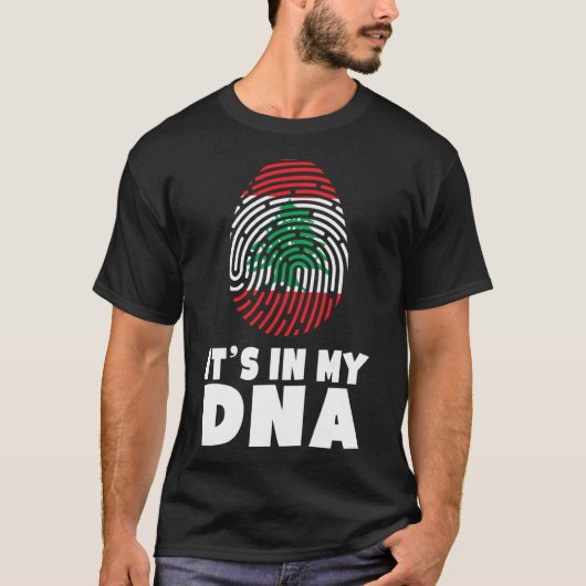 Het staat in mijn DNA Libanon vlag Trots Libanees T-shirt (Voorkant)
