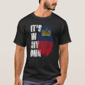 Het staat in mijn DNA Liechtensteiner vlag T-shirt (Voorkant)