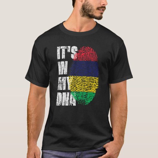 Het staat in mijn DNA Mauritiaanse vlag Mauritius T-shirt (Voorkant)