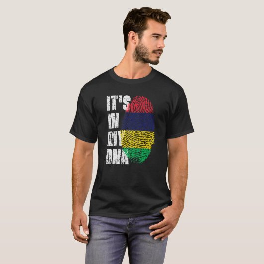 Het staat in mijn DNA Mauritiaanse vlag Mauritius T-shirt (Voorkant volledig)