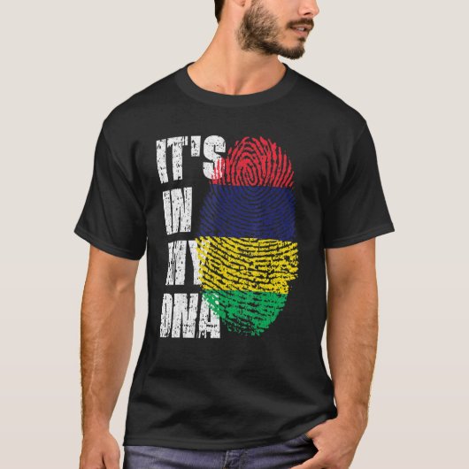 Het staat in mijn DNA Mauritiaanse vlag Mauritius T-shirt (Voorkant)