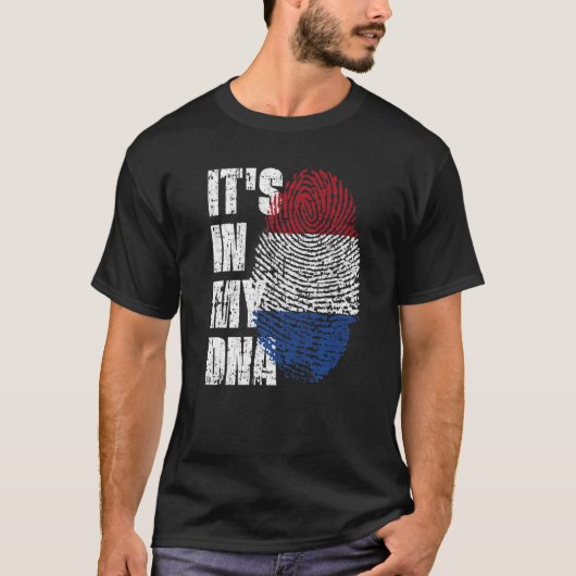 Het staat in mijn DNA Nederlandse vlag T-shirt (Voorkant)
