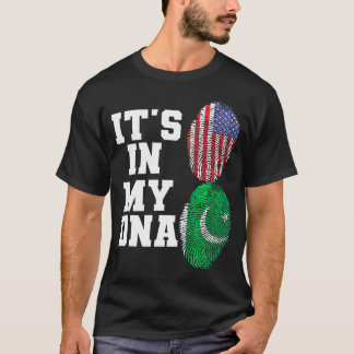Het staat in mijn DNA Pakistaanse vlag Amerikaanse T-shirt
