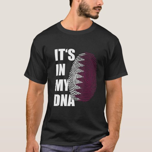 Het staat in mijn DNA Qatari Roots Pride Fingerpri T-shirt (Voorkant)
