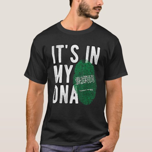 Het staat in mijn DNA-Saoedi-Arabische vlag Finger T-shirt (Voorkant)