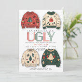 Het staat op het punt om een lelijk trui kerstfees kaart (Staand voorkant)