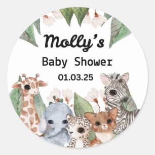 Het staat op het punt om wild Baby shower rond de Ronde Sticker