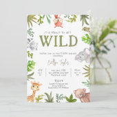 Het staat op het punt om WILD Baby shower te krijg Kaart (Staand voorkant)