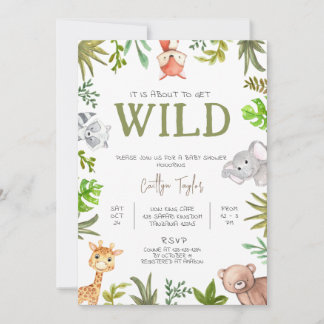 Het staat op het punt om WILD Baby shower te krijg Kaart