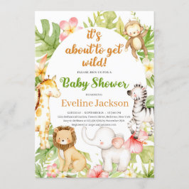 Het staat op het punt om wild Baby shower uitnodig Kaart