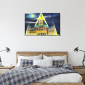 Het Staatskapitolgebouw te nacht Canvas Afdruk (Insitu (Slaapkamer))