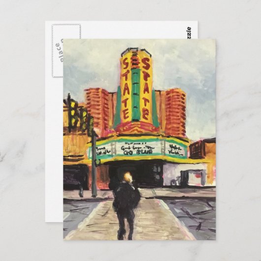 Het staatstheater Ann Arbor Briefkaart (Voorkant / Achterkant)