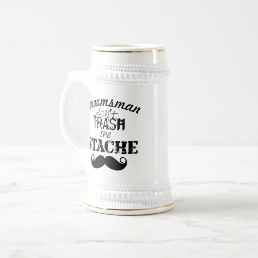 Het Stache Mustache Pattern Bierpul (Voorkant links)