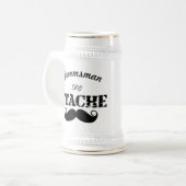 Het Stache Mustache Pattern Bierpul (Voorkant links)