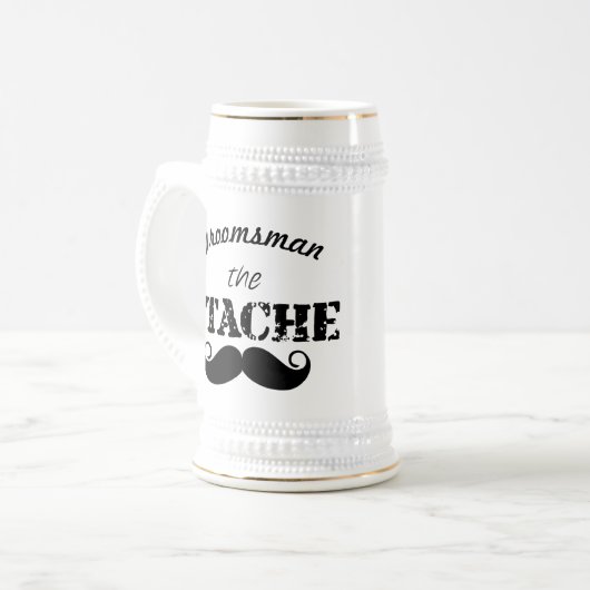 Het Stache Mustache Pattern Bierpul (Voorkant links)
