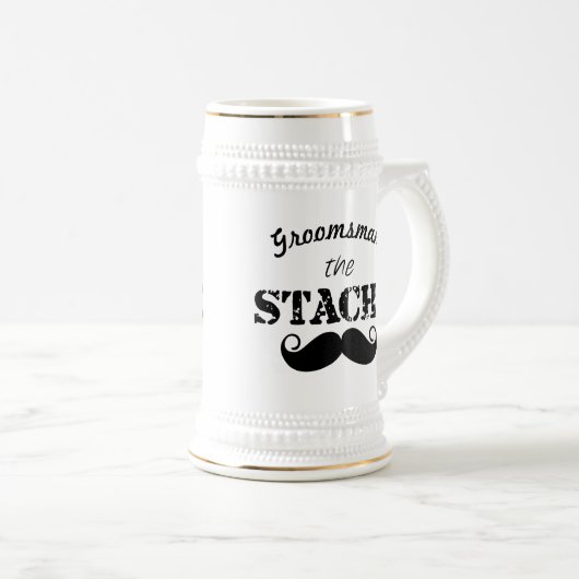 Het Stache Mustache Pattern Bierpul (Voorkant rechts)
