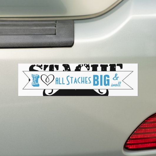 Het Stache Mustache Pattern Bumpersticker (Op auto)
