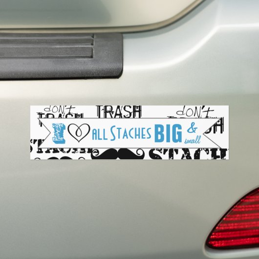 Het Stache Mustache Pattern Bumpersticker (Op auto)