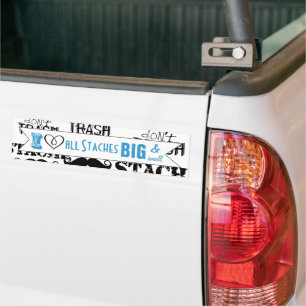 Het Stache Mustache Pattern Bumpersticker