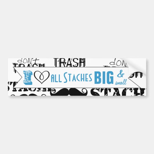 Het Stache Mustache Pattern Bumpersticker (Voorkant)