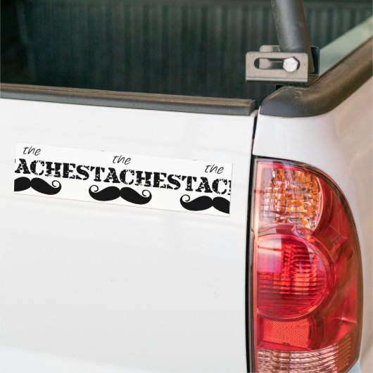 Het Stache Mustache Pattern Bumpersticker (Op Truck)