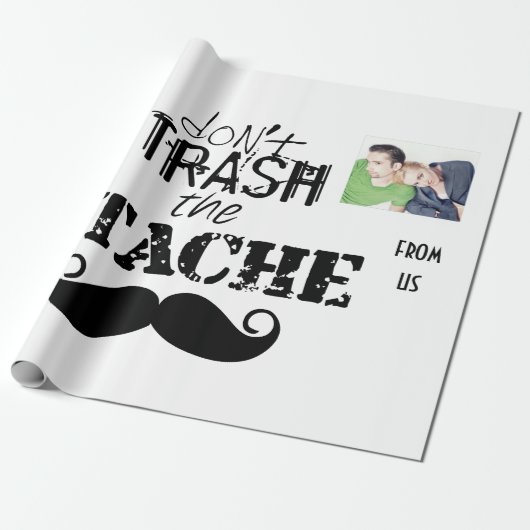 Het Stache Mustache Pattern Cadeaupapier (Uitgerold)