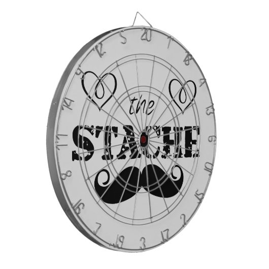 Het Stache Mustache Pattern Dartbord (Voorkant Links)