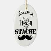 Het Stache Mustache Pattern Keramisch Ornament (Rechts)