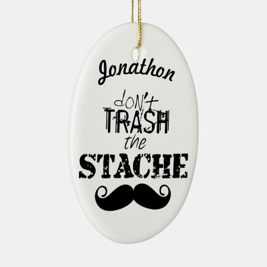 Het Stache Mustache Pattern Keramisch Ornament (Rechts)