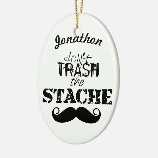 Het Stache Mustache Pattern Keramisch Ornament (Links)