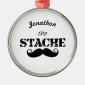 Het Stache Mustache Pattern Metalen Ornament (Voorkant)
