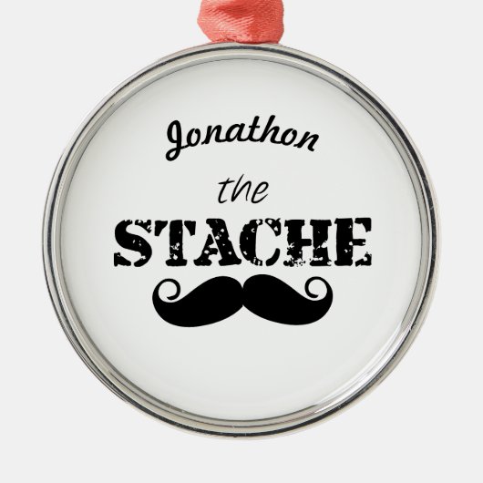 Het Stache Mustache Pattern Metalen Ornament (Voorkant)
