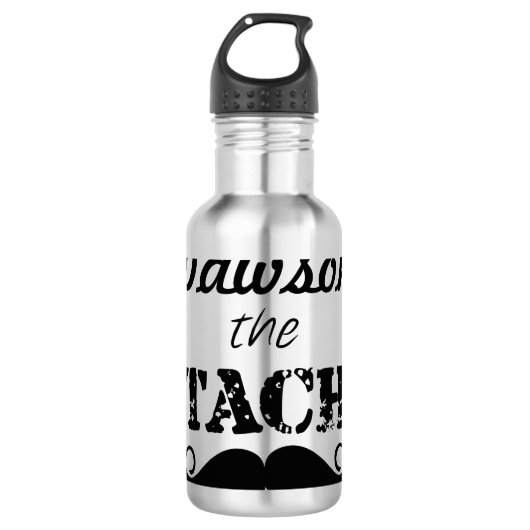 Het Stache Mustache Pattern Waterfles (Voorkant)