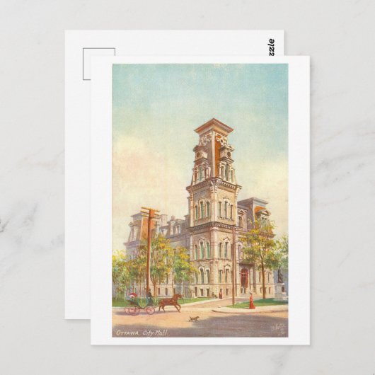 Het stadhuis van het  Briefkaart van Ottawa (Voorkant / Achterkant)