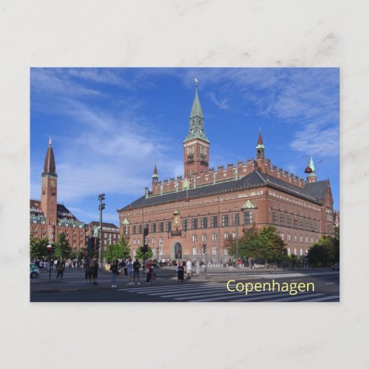 Het stadhuis van Kopenhagen op een zonnige zomerda Briefkaart (Voorkant)